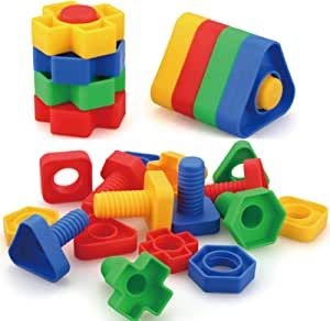 AIBELY Jumbo Nuts and Bolts Toys 52Psc for Toddlers Preschoolers Kids, STEM Educational Montessori Building Construction Screw Matching Activities for 3,4,5 Year Old Boy and Girl. : Amazon.ca: Toys & Games Kids Workbench, Therapy Toys, Learning Toys For Toddlers, Matching Activity, Montessori Materials, Fine Motor Activities, Nuts And Bolts, Stem Toys, Learning Colors