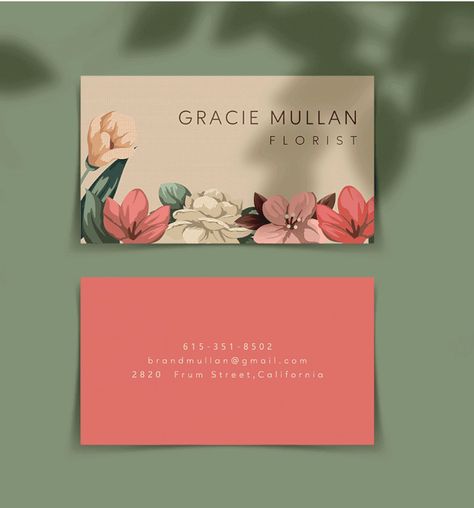 Free Download Simple Branding Business Card PSD Mockup Flower Shop Business Card, Flower Shop Business, Card Branding Design, Branding Business Card, Florist Business Card, Shop Business Card, Simple Branding, Free Business Card Design, Cabinet Medical