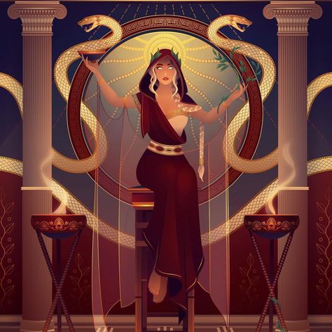 Yliade on Instagram: “Hello ✨ 🌿 The Pythia was the name of the high-priestess of the Temple of Apollo at Delphi, also known as the Oracle of Delphi. The role…” Daughter Of Hades And Persephone, Goddess Of Ghosts, Yliade Art, The Oracle Of Delphi, Daughter Of Hades, Oracle Of Delphi, Temple Of Apollo, The Oracle, The Temple