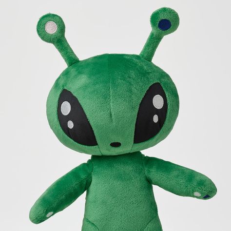 Green Alien, Soft Toy, Stuffed Animal, Green, Black