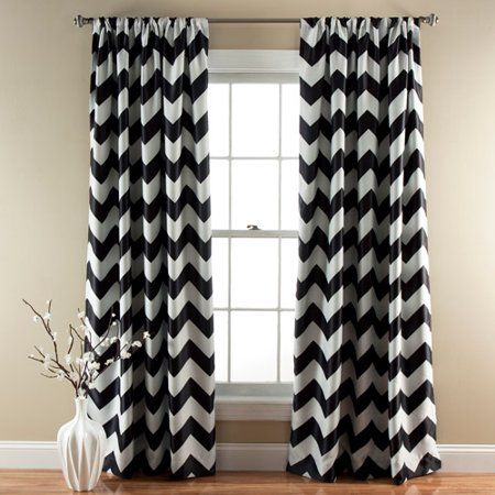 Free Shipping. Buy Lush Decor Chevron Blackout Window Curtain, Pair at Walmart.com Chevron Curtains, Lush Decor, Custom Drapes, Black Curtains, Beautiful Curtains, Darkening Curtains, Rod Pocket Curtain Panels, White Curtains, Rod Pocket Curtains