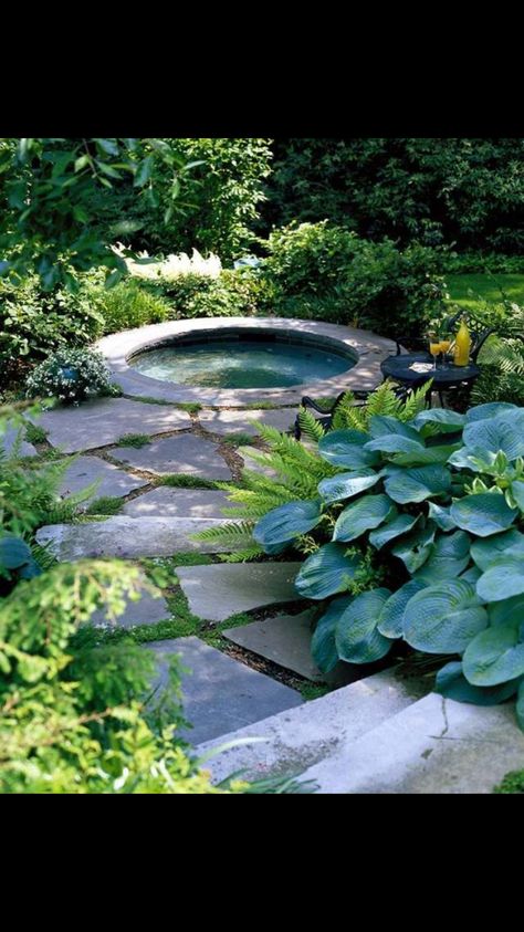 Built In Tub, Small Hot Tub, Backyard Spa, Hot Tub Landscaping, Backyard Ideas For Small Yards, Hot Tub Ideas, Relaxing Backyard, Plunge Pools, Hot Tub Garden