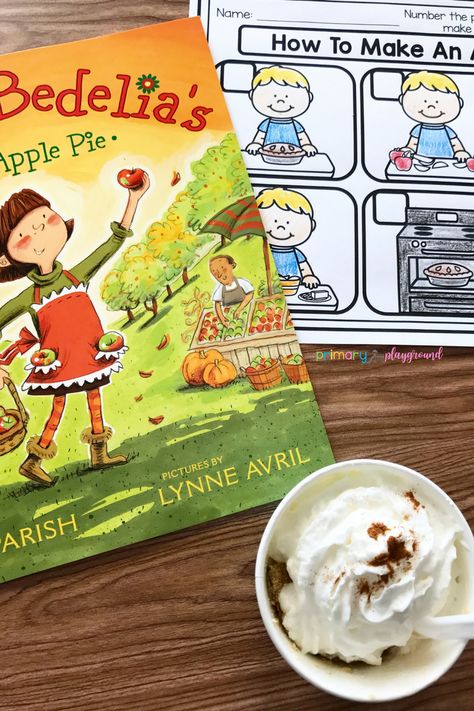 Literacy Snack Idea Apple Pie Primary Playground, Playground Pictures, Preschool Cooking, Amelia Bedelia, Raising Arrows, Cooking Projects, Childrens Books Activities, Apple Preschool, Fall Classroom