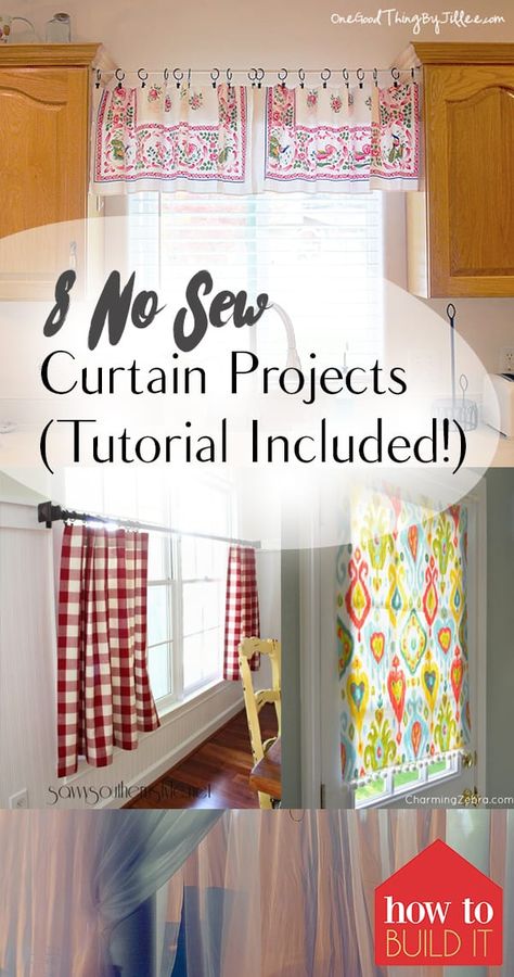 Sew Curtains, Curtains Diy, Homemade Curtains, Handmade Curtains, No Sew Curtains, Drop Cloth Curtains, Simple Curtains, Curtain Ideas, Diy Window