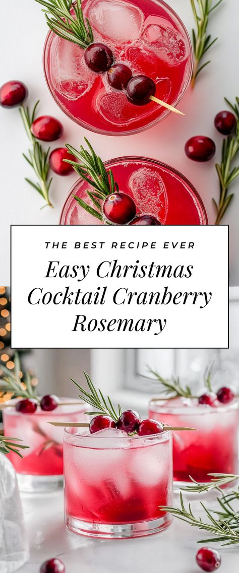 Image for Easy Christmas Cocktail Cranberry Rosemary Cranberry Rosemary Cocktail Vodka, Rosemary Holiday Cocktail, Cranberry Rosemary Mocktail, Rosemary Christmas Cocktail, Christmas Cranberry Cocktail, Cranberry Rosemary Cocktail, Christmas Vodka Drinks, Cranberry Christmas Cocktail, Charcoal Recipes