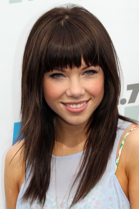 straight fringe hairstyle for long hair Long Hair And Bangs Straight, Long Hairstyles For Thick Hair Straight, Full Fringe Haircut, Long Hair With A Fringe, Long Hair Layered Bangs, Medium Length Straight Hair With Layers And Bangs, Long Straight Hairstyles With Bangs, Short Layers Long Hair With Bangs, Long Hair Fringe Styles