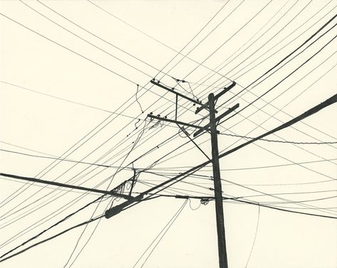 Power Lines, Black And White, White, Black