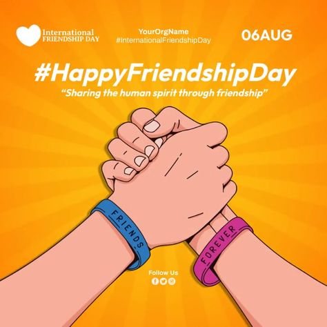 Friendship Day Poster, Friendship Day Post, International Friendship Day, Friendship Day, Poster Designs, Post Templates, Poster Design, Quick Saves, Design