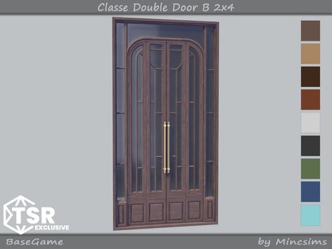 Sims 4 Tall Windows, Sims 4 Double Door, Tall Windows, Single Bed Frame, Architecture Design Sketch, Pantry Door, Sims4 Cc, Media Wall, Sims Community