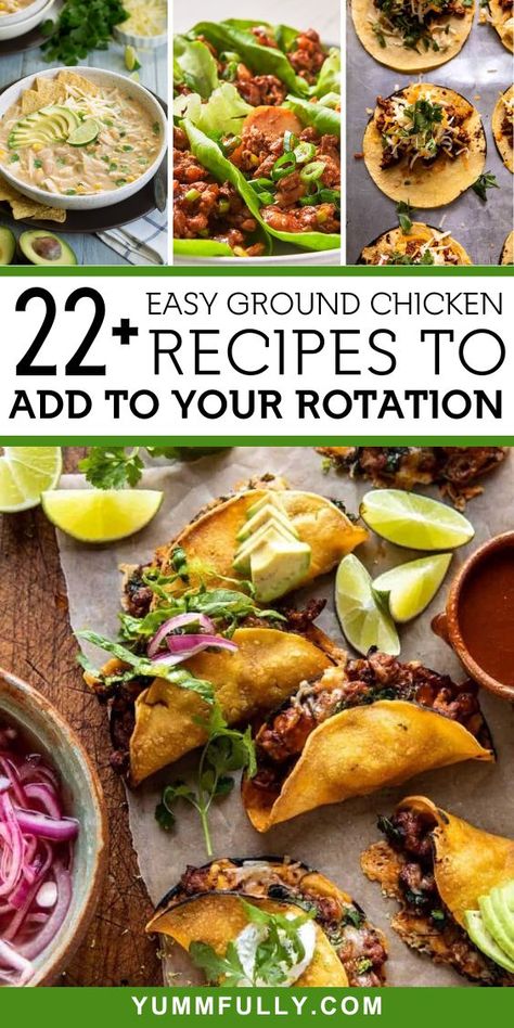 Easy Ground Chicken Recipes, Ground Chicken Tacos, Copycat Food, Coconut Cream Recipes, Low Cost Meals, Meal Rotation, Luncheon Ideas, Entertaining Dinner, Tasty Thai