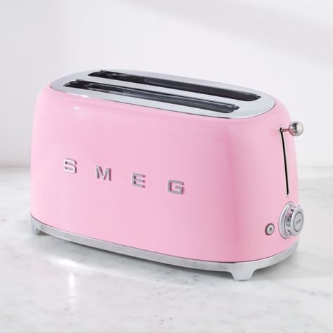 Pink Toaster, Retro Pink Kitchens, Smeg Toaster, Retro Kitchen Appliances, Retro Toaster, Bread Toaster, Retro Refrigerator, Electric Toaster, Electric Tea Kettle