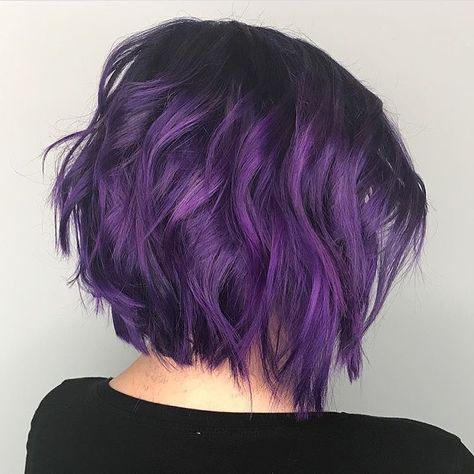 Highlight Hair Dye, Bright Purple Hair, Short Purple Hair, Best Ombre Hair, Pulp Riot Hair Color, Purple Ombre Hair, Dark Purple Hair, Ombre Purple, Short Ombre Hair