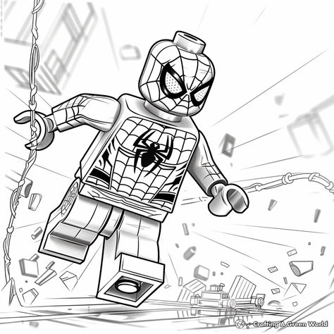 Spiderman Colouring, Lego Spiderman, Lego Coloring, Lego Coloring Pages, Spiderman Coloring, Kindergarten Coloring Pages, Diy Birthday Party, Natural Toys, Crafty Gifts