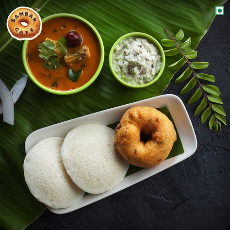 Soft and fluffy, crispy and delicious – a perfect duo 🤗 of Idli and Meduvada awaits you at Sambar Cafe. #idli #idlisambar #idlichutney #vada #meduvada #meduvadasambar #sambar #sambarcafe #ahmedabadrestaurant #southindianfood #authenticsouthindianfood #southindianrestaurant #foodiesofahmedabad #southindiancuisine Idli Vada Photography, Idli Vada Sambar, Idli Sambar Photography, Idli Vada, Idli Chutney, Craving Food, Idli Sambar, Indian Food Photography, South Indian Food