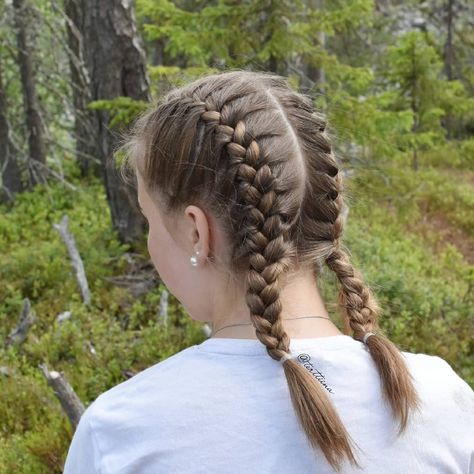 French braids #frenchbraids Two French Braids For Short Hair, Westing Game, Two French Braids, French Braids, French Braid Hairstyles, Short Braids, School Project, Braids For Short Hair, Hair Photo