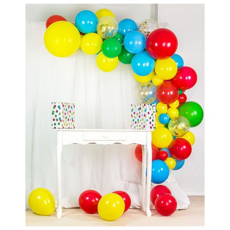 Fiesta Christmas Party, Rainbow Balloon Garland, Rainbow Balloon Arch, Rainbow Garland, Rainbow Theme Party, Small Balloons, Gold Confetti Balloons, Balloon Chain, Unicorn Party Decorations