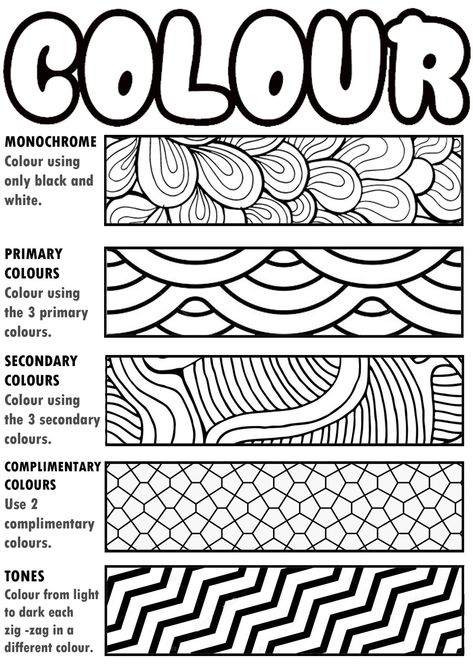 Foldable Art Projects, Zentangle Art Lesson, Color Theory Worksheet, Art Worksheets Printables, Art Sub Plans, Classe D'art, Art Handouts, Art Teacher Resources, Color Theory Art