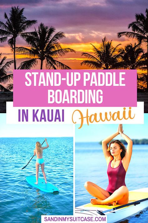 You'll love stand-up paddle boarding in Kauai! Go up the beautiful Hule'ia River. Read all about it here! | Kauai SUP boarding | SUP boarding in Hawaii | #SUP #Kauai #Hawaii Paddle Boarding In Hawaii, Princeville Kauai, Best Paddle Boards, Kauai Travel, Kauai Vacation, Calm Ocean, Hanalei Bay, Standup Paddle Board, Surf School