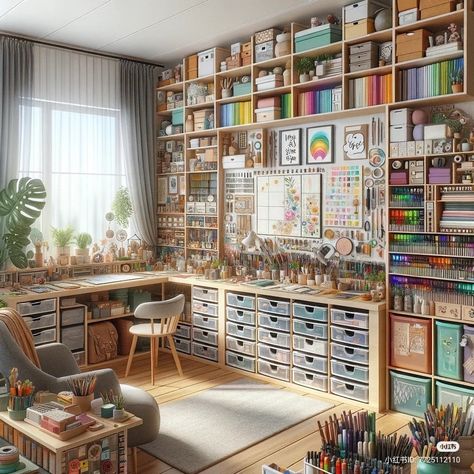 Arts And Crafts Room Aesthetic, Cute Art Studio, Artist Room Ideas, Art Room Ideas, Hobby Room Design, Home Art Studios, Dream Art Room, Art Studio Space, Art Studio Organization