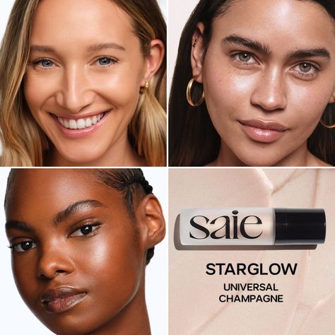 Shop Saie's Glowy Super Gel Lightweight Dewy Highlighter at Sephora. This illuminator hydrates and visibly brightens for a fresh, dewy look. Saie Glowy Super Gel, Dewy Highlighter, Glowy Super Gel, Dewy Look, Highlighter, Look Book, Sephora, Makeup, Christmas