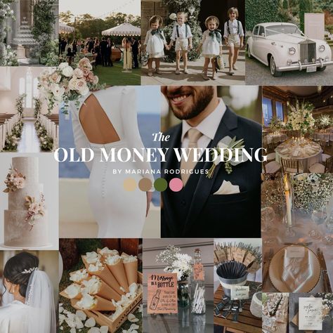 wedding idea for a old money wedding theme Old Fashioned Wedding Theme, Old Money Themed Wedding, Old Money Wedding Colors, Old Money Wedding Ideas, Old Money Wedding Aesthetic Decor, Old Money Bridal Shower Ideas, Old Money Wedding Theme, Old Money Wedding Decor, Old Money Style Wedding