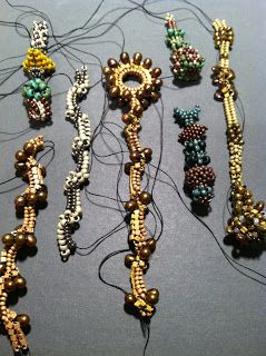 Beth Stone Beaded Jewelry Designs:   UFOs and "hey, what's with all the string?"  Not... Crochet Jewellery, Beaded Stuff, Stone Bead Jewelry, Basic Stitches, Diy Jewelry Inspiration, Out Of The Blue, Bead Necklaces, Beaded Jewels, Pretty Beads