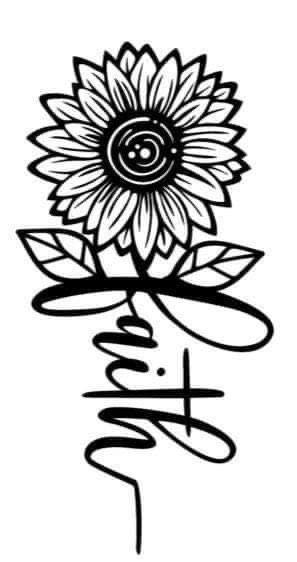 Faith Sunflower Tattoo, Monogram Cricut, Sunflower Stencil, Cricut Monogram, Projets Cricut, Image Svg, Cricut Projects Beginner, Cricut Free, Cricut Craft Room