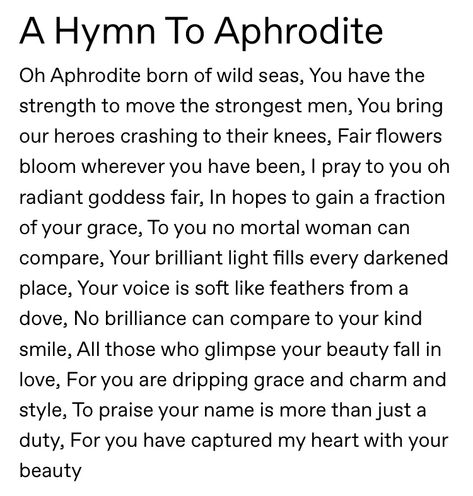 Pray To Aphrodite, Hymn To Aphrodite, Aphrodite Hymn, Praying To Aphrodite, Aphrodite Devotional Acts, How To Pray To Aphrodite, Artemis Archetype, Aphrodite Devotee, Aphrodite Prayer