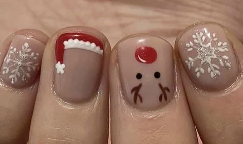 nails art tips nails art ideas nail art 2022 nails art winter Santa Hat And Reindeer Nails, Gel Nail Art Winter, X Mas Nails, Monthly Nails, Nail Noel, Art Noel, Nail Art Noel, Art Designs Ideas, Hello Nails