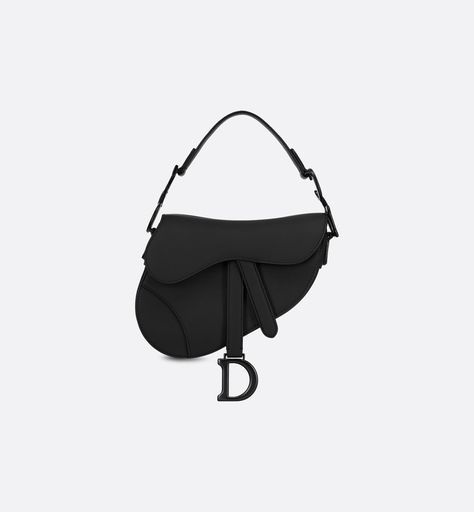 Mini Saddle Bag Black Ultramatte Calfskin - Bags - Women's Fashion | DIOR Kylie Closet, Dior Mini Saddle Bag, Celebrity Bags, Mini Saddle Bag, Dior Saddle, Womens Designer Bags, Dior Book Tote, Bag Women Fashion, Embroidered Canvas