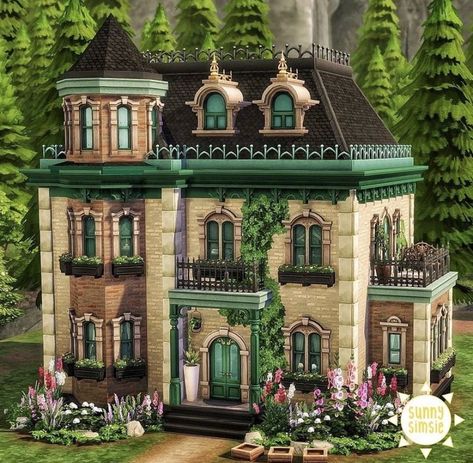 Ts4 Britechester, Sims 4 Britechester House, Glimmerbrook House Sims 4, Sims 4 Glimmerbrook, Sims 4 Britechester, Victorian House Layout, Thesims4 Houses, Sims Inspiration, Sims Houses