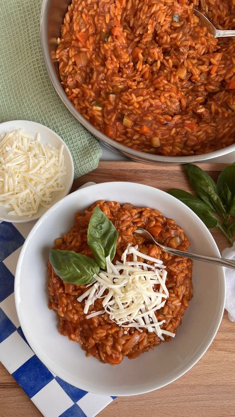 Orzo bolognese Orzo Bolognese, Food Pin, Orzo, Diner, Pasta