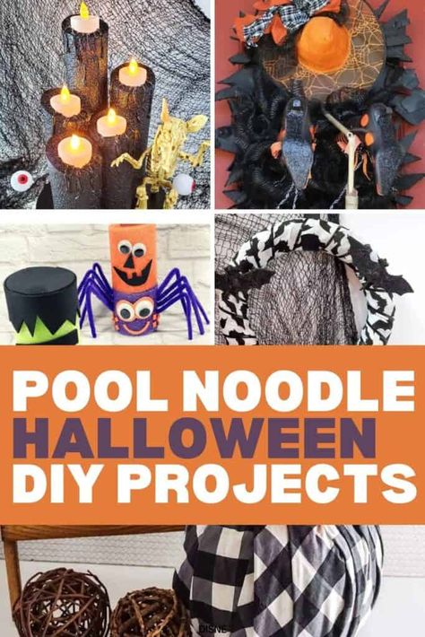 5 Easy Halloween DIY with Pool Noodles Halloween Decorations With Pool Noodles, Pool Noodles Halloween Ideas, Pool Noodle Crafts Halloween, Pool Noodle Halloween Arch, Pool Noodle Halloween Decor, Pool Noodle Ideas, Pool Noodle Halloween, Noodles Making, Swim Noodles