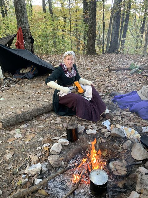 18th century style camp in southern Indiana. Trimming burned exterior off a squash for dinner. Oil cloth shelter wool blankies. 27 degrees at night. #camping #hiking #outdoors #tent #outdoor #caravan #campsite #travel #fishing #survival #marmot http://bit.ly/34XpF2h Campervan Australia, Van Life Blog, Night Camping, Missouri Camping, Arizona Camping, Isle Royale National Park, Southern Indiana, Best Camping Gear, Historical Reenactment