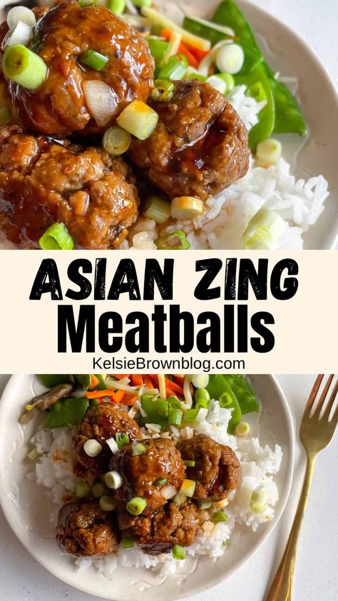 Asian Zing Meatballs, Asian Zing Sauce, Beef Recipes For Dinner Healthy, Meatballs Crockpot, Asian Dipping Sauce, Meatball Dinner, Crock Pot Dinners, Asian Stir Fry, Recipes For Dinner Healthy