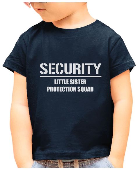 PRICES MAY VARY. Big brother shirt for toddler and youth kids; Security little sister protection squad. Great outfit to show off big bro's love for little sis Gift idea for big brother pregnancy announcements, gender reveal, baby shower or a gift for any occasion; makes a nice present for your son, nephew or grandson. A fun way to express the joy of having a little baby sister Feature: quality basic wear printed garment; Comfort style made of friendly material, soft, comfortable and breathable. Pregnancy Announcement Sibling, Big Brother Tshirt, Baby Boy Announcement, Big Brother Shirt, Delicate Clothes, Pregnancy Announcements, Brother Shirts, Expecting Parents, Basic Wear