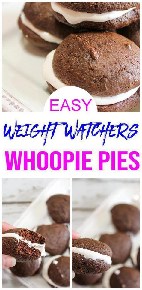 Ww Deserts, Weight Watchers Cake, Diet Chocolate, Lighter Recipes, Weigh Watchers, Chocolate Whoopie Pies, Ww Meals, Weight Watchers Dessert Recipes, Light Food