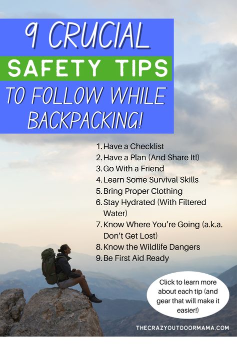 9 safety tips for backpacking Waterproof Matches, Bear Spray, Packing Checklist, Backpacking Tips, Backpacking Travel, Safety Tips, Hiking Trip, Survival Skills, The Trail