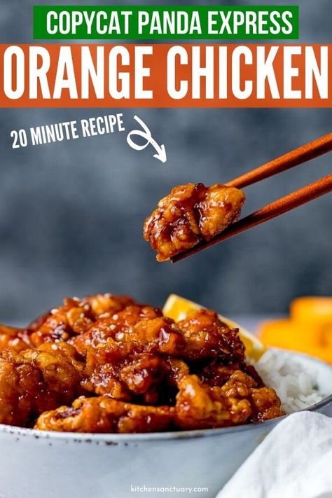 Copycat Panda Express Orange Chicken, Panda Express Orange Chicken Recipe, Cheesecake Factory Orange Chicken, Copycat Panda Express, Panda Express Recipes, Protein Dishes, Chicken Orange, Panda Express Orange Chicken, Orange Chicken Sauce