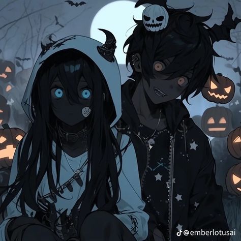 Spooky Anime Pfp, Halloween Pfp Anime, Spooky Matching Pfp, Halloween Matching Pfp Couple, Halloween Anime Pfp, Spooky Pfp, Halloween Matching Pfp, Halloween Matching, Matching Pfp Couple