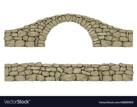 Stone arched ancient bridge made of boulders vector image Ancient Bridge, Stone Arch Bridge, Retaining Wall Ideas, Collage Idea, Stone Arch, Arch Bridge, Old Wall, Paper Model, Retaining Wall