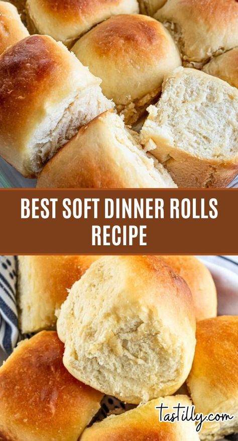 No meal is complete without these classic dinner rolls! Soft, pillowy, and super easy to make. Perfectly golden every time. Try the Best Dinner Rolls Recipe today. Click for the full recipe! #SoftRolls #BestRollsRecipe #EasyBreadRecipe Best Roll Recipe, Soft Dinner Rolls Recipe, Best Dinner Roll Recipe, Best Dinner Rolls, Soft Dinner Rolls, Yeast Bread Rolls, No Yeast Dinner Rolls, Fluffy Dinner Rolls, No Yeast Bread