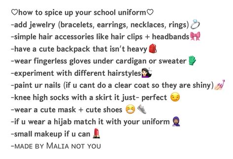 How To Make Uniforms Cute, How To Look Good In A Strict School, Uk Public School Aesthetic, How To Make Ur Uniform Cute, How To Make Your Uniform Cute, Makeup For Strict School, Strict School Makeup, How To Spice Up Your School Uniform, How To Look Good In School Uniform