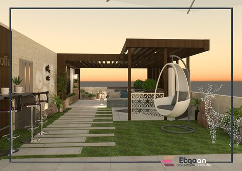 ROOF on Behance Open Terrace Ideas, Roof Garden Plan, Roof Top Patio, Gazebo Decor, Roof Landscape, Roof Terrace Design, Gazebo Decorations, Terraced Landscaping, Roof Garden Design