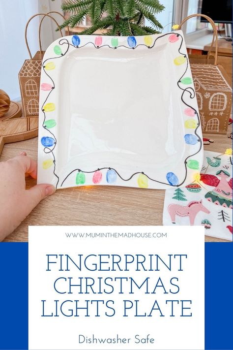 Learn how to make this creative fingerprint christmas lights craft! It's a fun Christmas art project for for all the family and kids to make. Christmas Lights Template, Christmas Lights Craft, Fingerprint Christmas Lights, Fingerprint Christmas, Christmas Art Projects, Advent Activities, Christmas Craft Projects, Project For Kids, Light Crafts