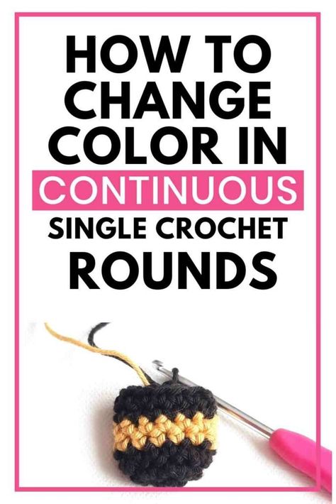 How To change color in continuous single crochet rounds Crochet Changing Colors In The Round, How To Change Colors In Amigurumi, Crochet Color Change In The Round, Changing Colors In Crochet, Crochet Change Color, How To Change Colors In Crochet, Color Change Crochet, Crochet Color Change, Balloon Crochet