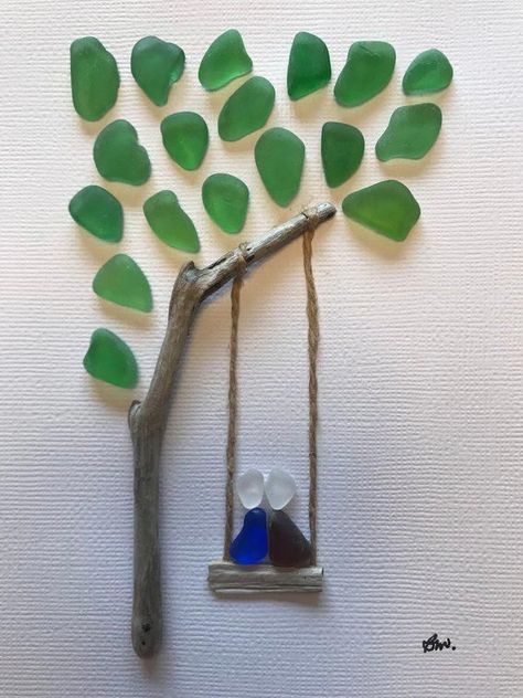 Sea Glass Diy, Picture Beach, Sea Glass Art Diy, Sea Glass Art Projects, Beach Glass Crafts, Glass Art Pictures, Glass Art Projects, Beach Glass Art, Deco Originale