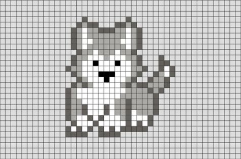 Gray Wolf Pixel Art Wolf Hama Beads, Perler Bead Wolf, Wolf Perler Bead Patterns, Wolf Pixel Art, Pixel Art Chat, Wolf Cross Stitch, Pixel Art Animals, Pixel Art Tutorial, Fuse Bead Patterns