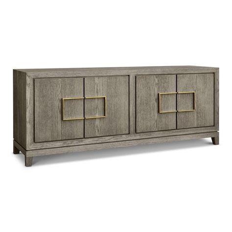 Luxury Sideboard, Warm Taupe, Media Unit, Oak Sideboard, Home Decor Online, Contemporary Dining, Gold Handles, Grey Oak, Oak Veneer