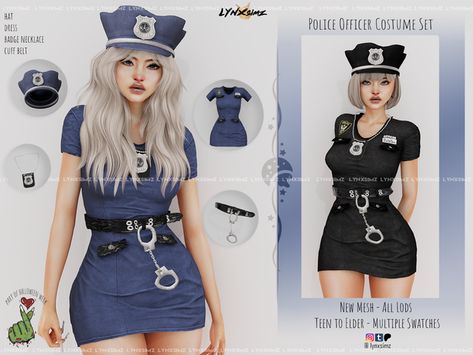 Sims Halloween Costume, Scream Outfits, Officer Costume, Police Officer Costume, Sims Love, Police Outfit, Police Costume, Doctor Costume, Sims Packs